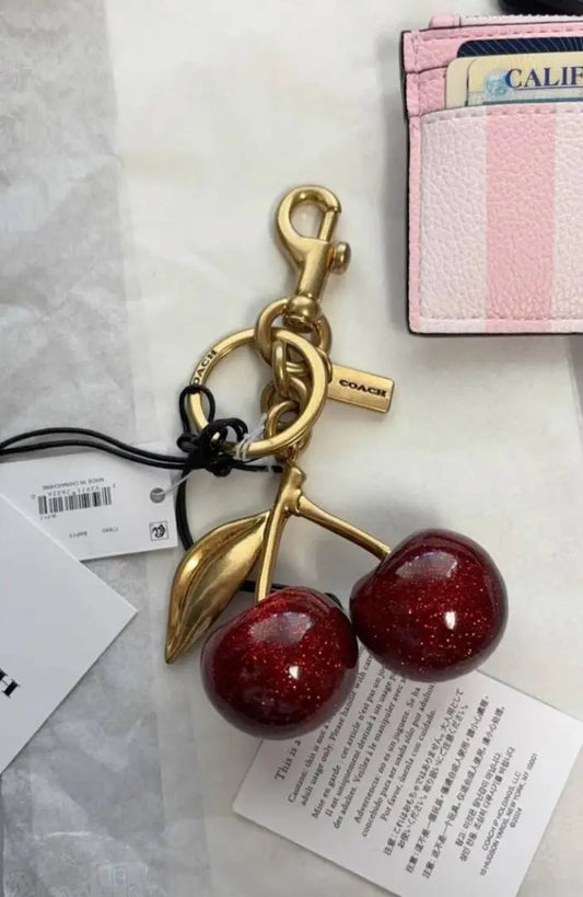 CHERRY CHARM KEYCHAIN
