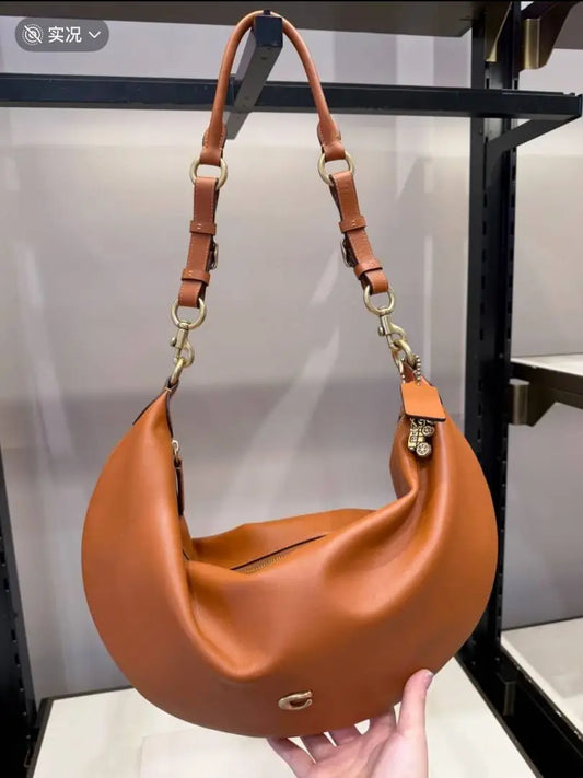 Coatch Paige Sling Bag amber brown natural grain leather High End Quality