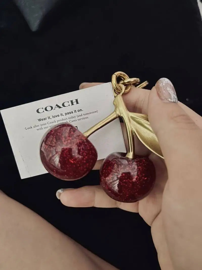 CHERRY CHARM KEYCHAIN