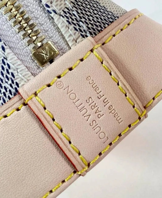 LOIUSs Vuitton Damier Azur Signature Alma BB 2026 Latest Store Article Double Box Packaging Calf Leather Top Batch FIX