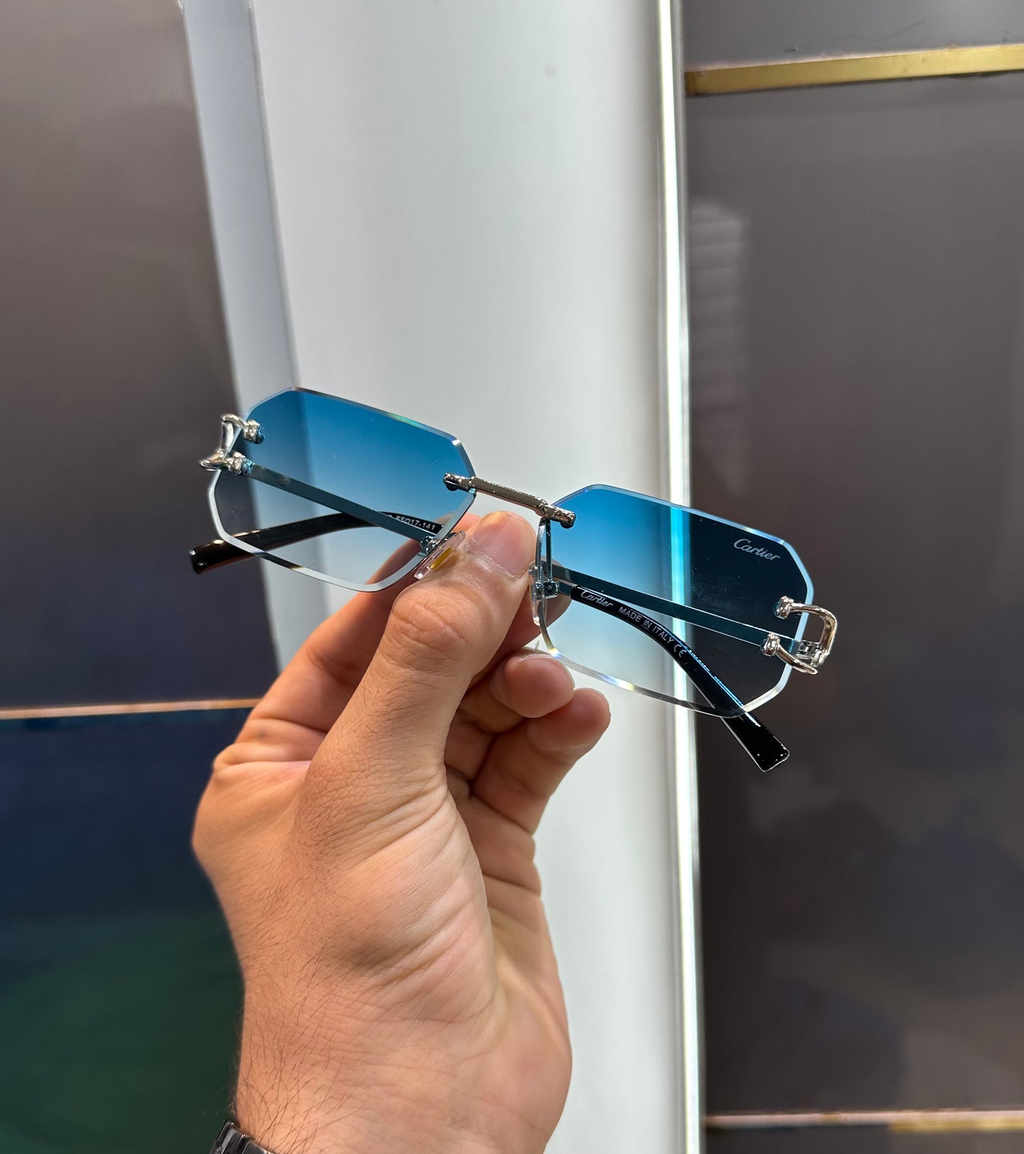 Cartier Sky Blue Metal Karan Aujla Limited Edition Luxury Shade With Original Packing