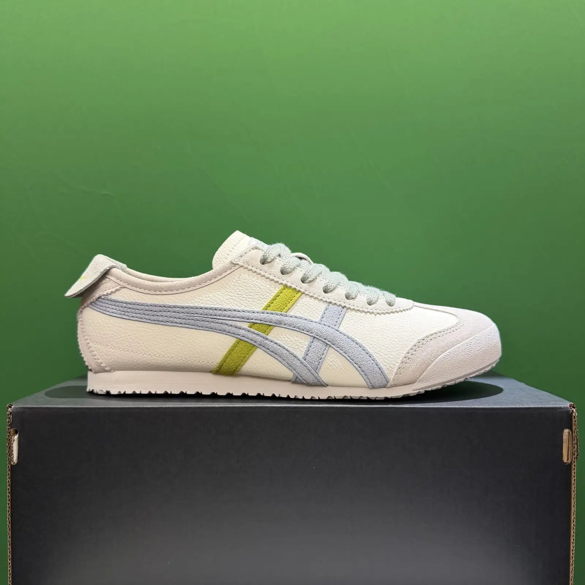 Onitsuka Tiger Mexico 66 Sneaker Cream Green Blue Grey  7A Premium Sneakers D-2151