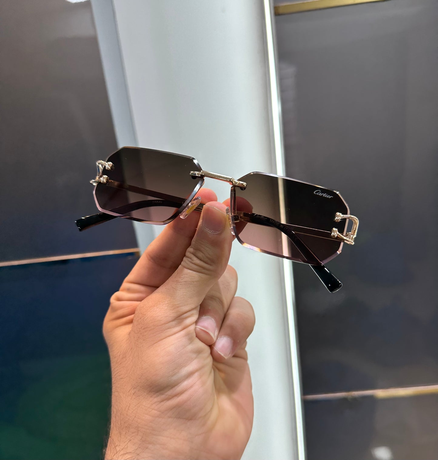 Cartier Brown Dual Metal Karan Aujla Limited Edition Luxury Shade With Original Packing