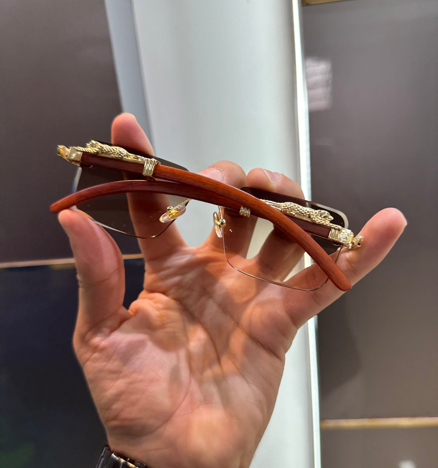 Cartier Brown Wooden Karan Aujla Limited Edition Luxury Shade With Original Packing