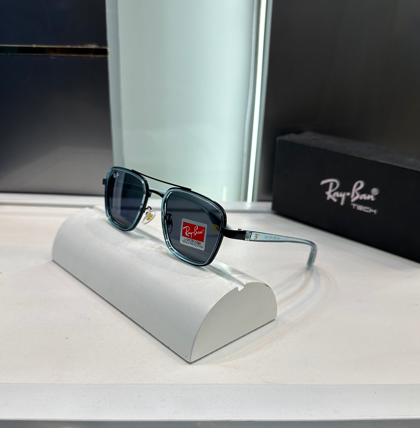 Ray Ban Ferrari Collab Sky Blue Edition Luxury Shade With Original Packing