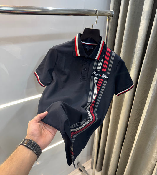 Tommy Hilfiger Navy Logo Work Premium Smart Fit Polo T-Shirt