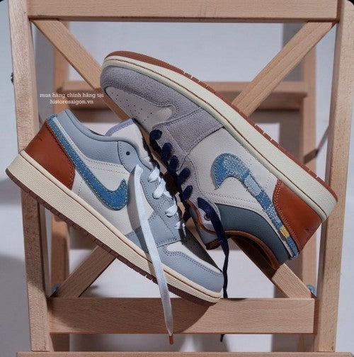 Nike Air Jordan 1 SE Phantom Denim Swoosh Semi UA Quality With Og Box