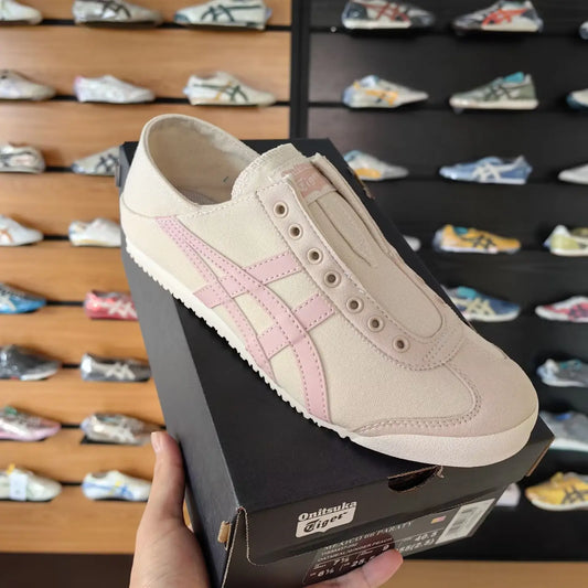 Onitsuka Tiger Mexico 66 Slip On Oatmeal and Ginger Peach Sneaker Girls D-2149