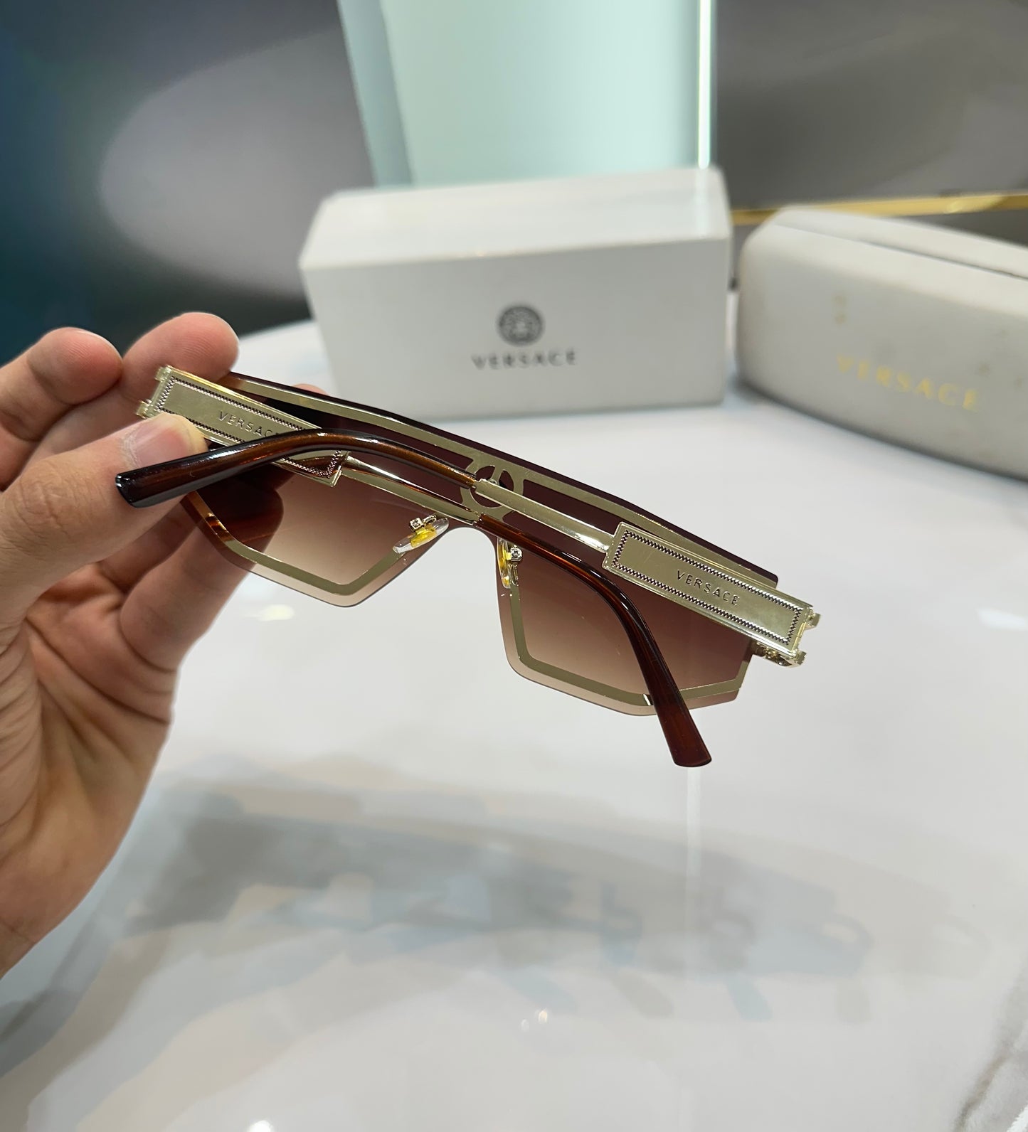 Versace Brown Karan Aujla Edition Luxury Shade With Original Packing