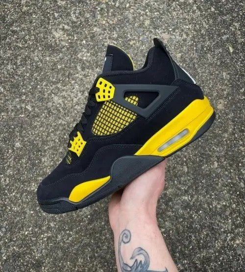 Air Jordan Retro 4 Thunder Yellow Premium Sneaker with Og Box