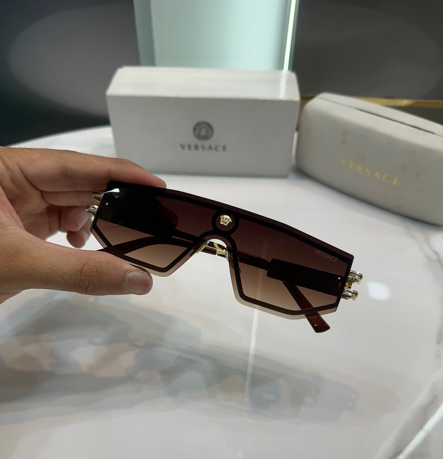 Versace Brown Karan Aujla Edition Luxury Shade With Original Packing