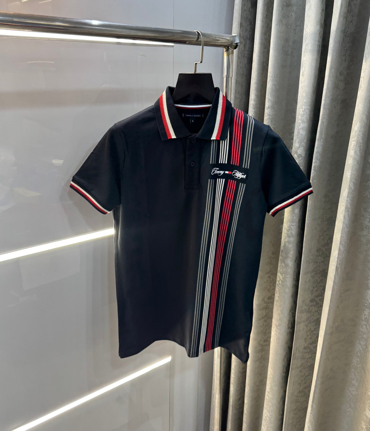 Tommy Hilfiger Navy Logo Work Premium Smart Fit Polo T-Shirt