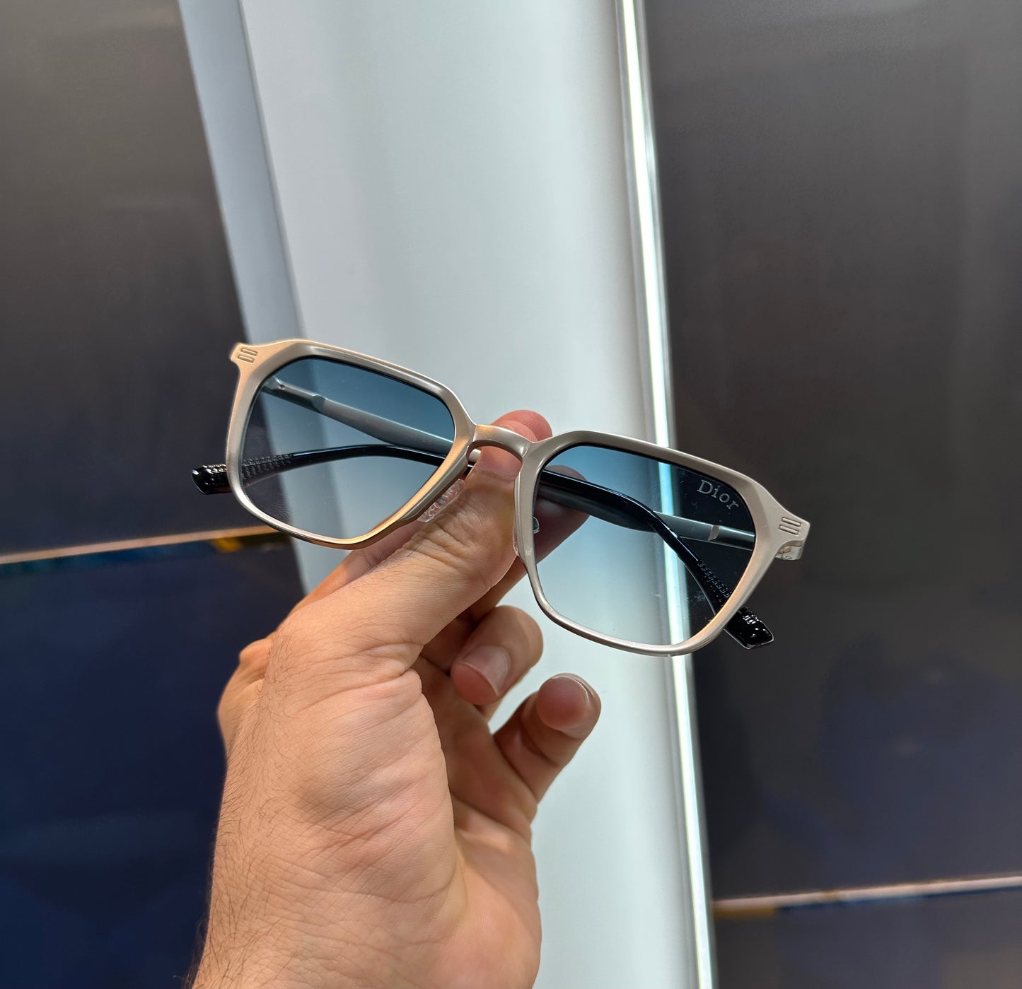 Christian Dior Silver Sky Blue King Khan Edition Luxury Shade With Original Packing
