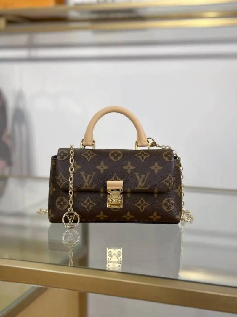 LoiusS Vuitton Nano Madeleine Monogram High End Quality With Orignal 2 Box And Charms And Chain