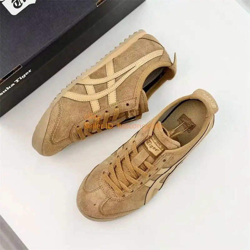 Onitsuka Tiger Mexico 66 Brown Camel Suede  7A Premium Sneakers D-2137