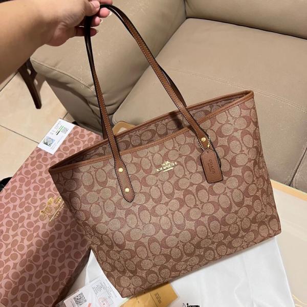 Coach Signature City Tote Bag Brown Luxury Quality Bag With Og Box And Dust Bag
