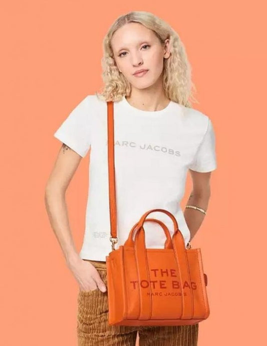 Marc Jacobs Orange Medium The Tote Bag With OG Box And Dust Bag & Shoulder Strap