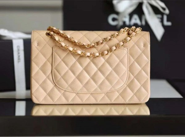 Chanel Apricot Classic Jumbo Flap Premium Shoulder Bag With OG Box And Dust Bag