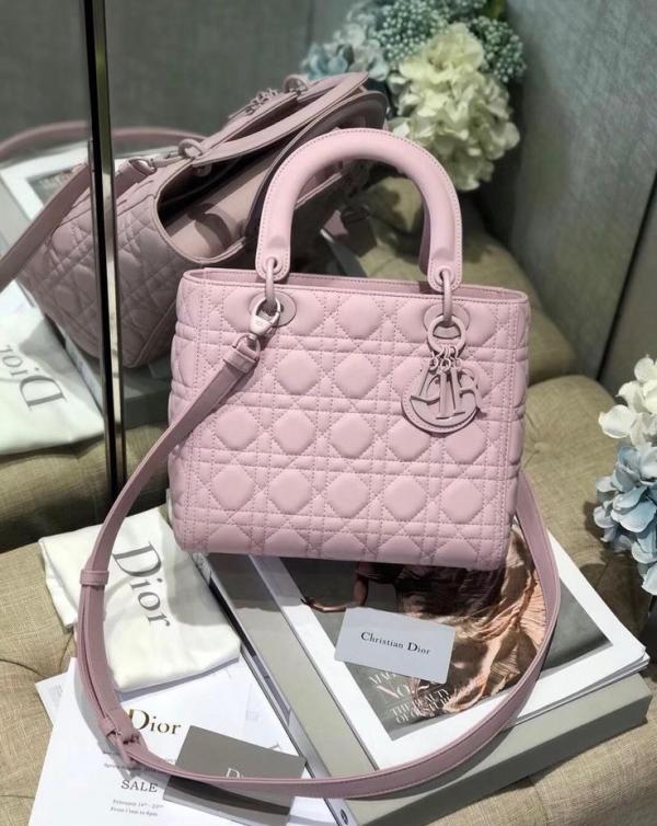 Dior Lady Matte Pink Bag With Og Box Nd Dust Bag