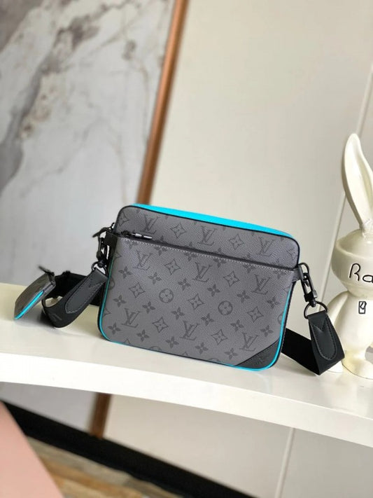 Louis Vuitton Blue Virgil Abloh Trio Messenger Multi Crossbody Luxury Bag With Og Box And Dust Bag