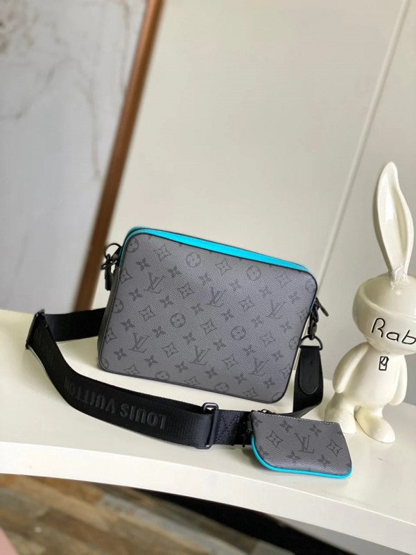 Louis Vuitton Blue Virgil Abloh Trio Messenger Multi Crossbody Luxury Bag With Og Box And Dust Bag