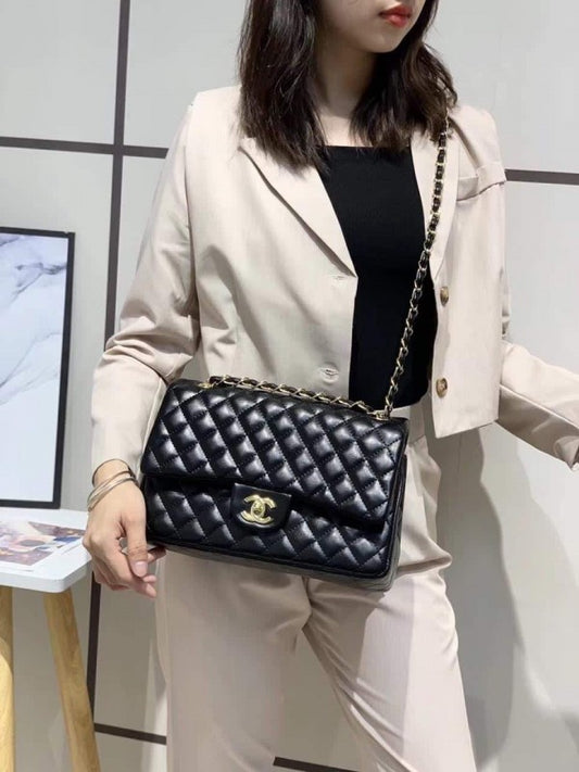Chanel Black Classic Jumbo Flap Luxury Sholder Bag With OG Box And Dust Bag