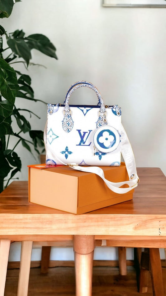 Louis Vuitton White On The Go Pochette With OG Double Box And Dust Bag-Coin Pouch