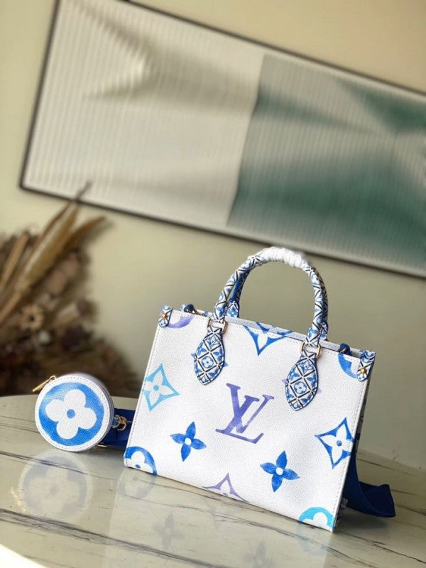Louis Vuitton White On The Go Pochette With OG Double Box And Dust Bag-Coin Pouch