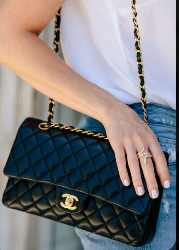 Chanel Black Classic Jumbo Flap Luxury Sholder Bag With OG Box And Dust Bag