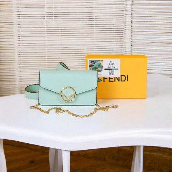Fendi Blue Vittelo Cruise 2Way Street Style Sling Waist Luxury Bag With Og Box And Dust Bag