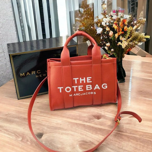 Marc Jacobs Peach Medium The Tote Bag With OG Box And Dust Bag & Shoulder Strap