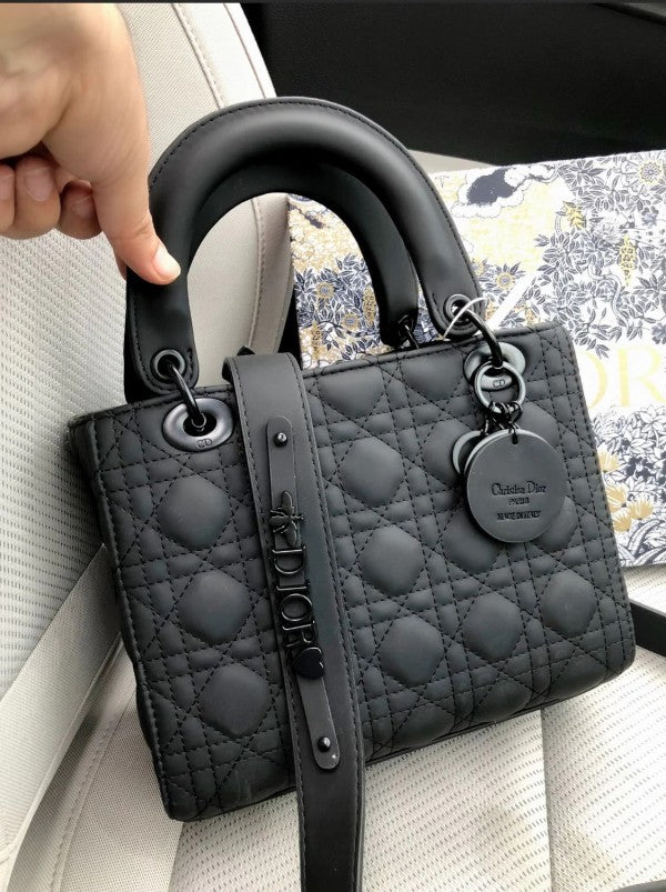 Dior Lady Matte Black Bag With Og Box Nd Dust Bag