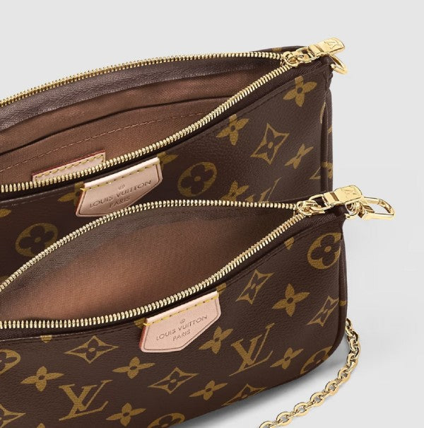 Louis Vuitton Pink Multi Pochette Accessories Premium Quality Hand Bag With Og Box And Dust Bag
