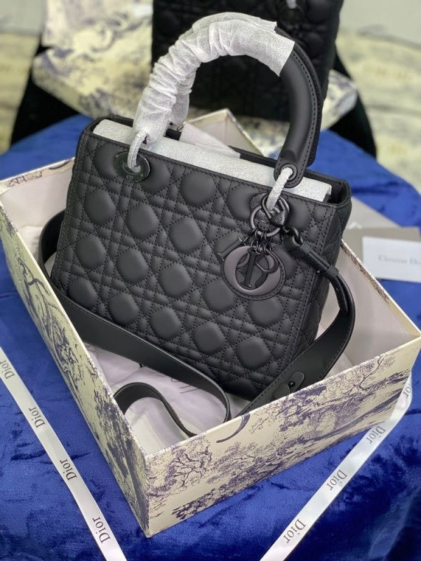 Dior Lady Matte Black Bag With Og Box Nd Dust Bag