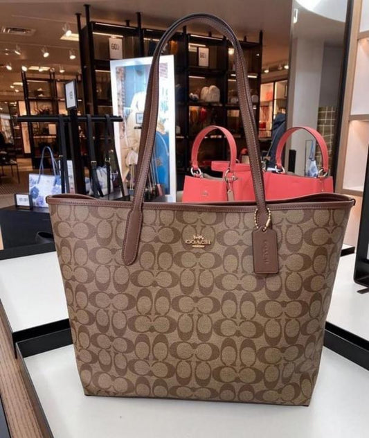 Coach Signature City Tote Bag Brown Luxury Quality Bag With Og Box And Dust Bag