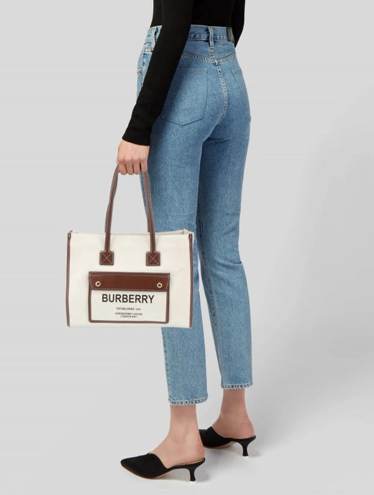 Burberry Brown Horseferry London Tote Luxury Bag With Dust Bag