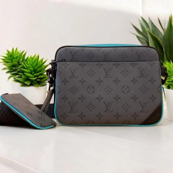Louis Vuitton Blue Virgil Abloh Trio Messenger Multi Crossbody Luxury Bag With Og Box And Dust Bag