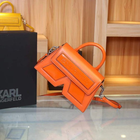 Karl Lagerfeld Orange K IKON Crossbody Shoulder Bag With Og Box & Dust Bag
