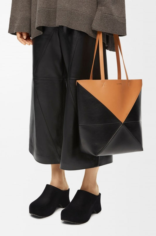 Loewe Tan Black Limited Edition Puzzle Fold  Luxury Tote Bag With Og Box And Dust Bag