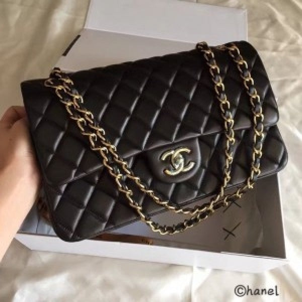 Chanel Black Classic Jumbo Flap Luxury Sholder Bag With OG Box And Dust Bag