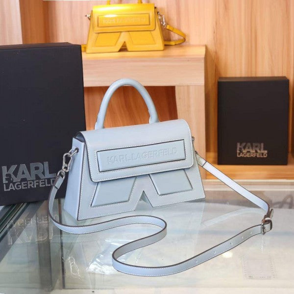 Karl Lagerfeld Blue K IKON Crossbody Shoulder Bag With Og Box Nd Dust Bag
