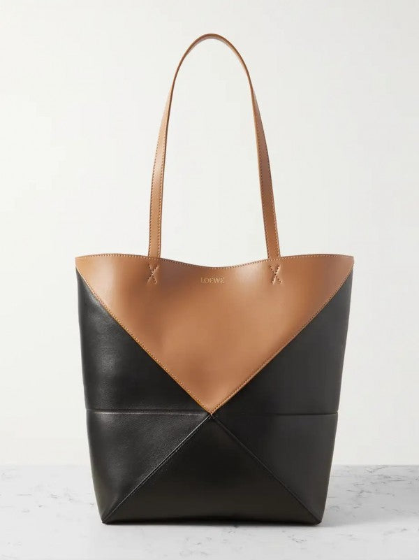 Loewe Tan Black Limited Edition Puzzle Fold  Luxury Tote Bag With Og Box And Dust Bag