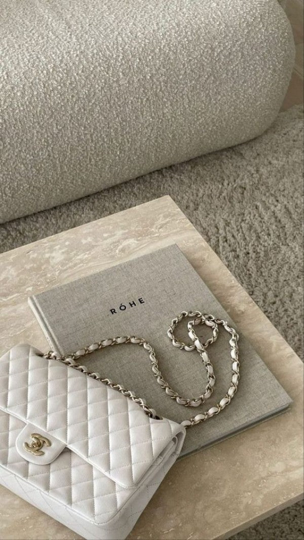 Chanel White Classic Jumbo Flap Premium Shoulder Bag With OG Box And Dust Bag