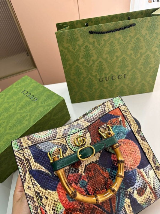 Gucci Python GG Diana Python Premium Tote Bag With OG Magnetic Box And Dust Bag