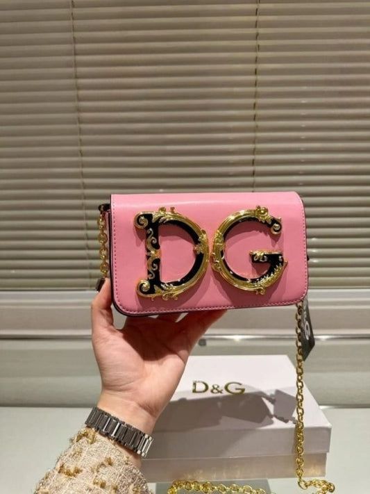Dolce & Gabbana Pink Nappa Leather Premium Shoulder Bag With OG Box And Dust Bag