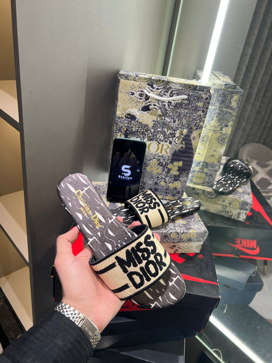 Christian Dior Black Luxury Sendels With Og Dust Bag And Box