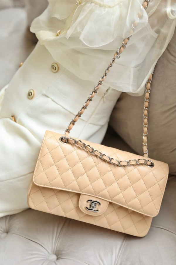 Chanel Apricot Classic Jumbo Flap Premium Shoulder Bag With OG Box And Dust Bag